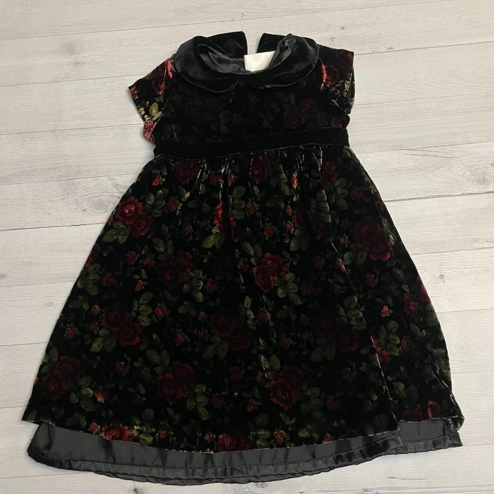 Gymboree‎ girls velour floral dress size 5